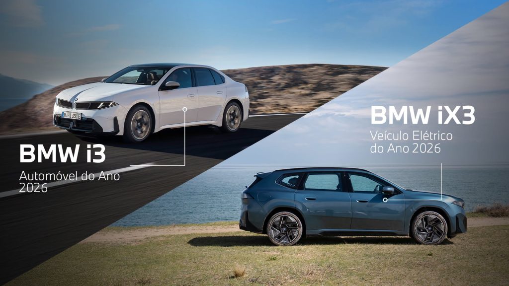 BMW i3: Automóvel do Ano<br>BMW iX3: Veículo Elétrico do Ano 2026